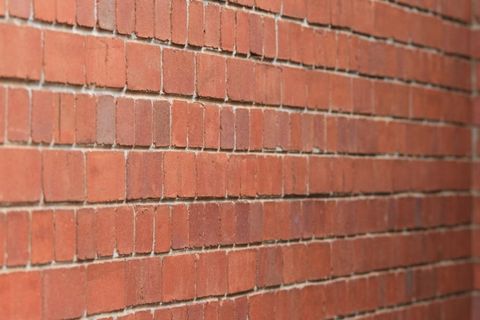 棕色砖墙，红色，成排，图案，墙，砖，砌块，砌砖