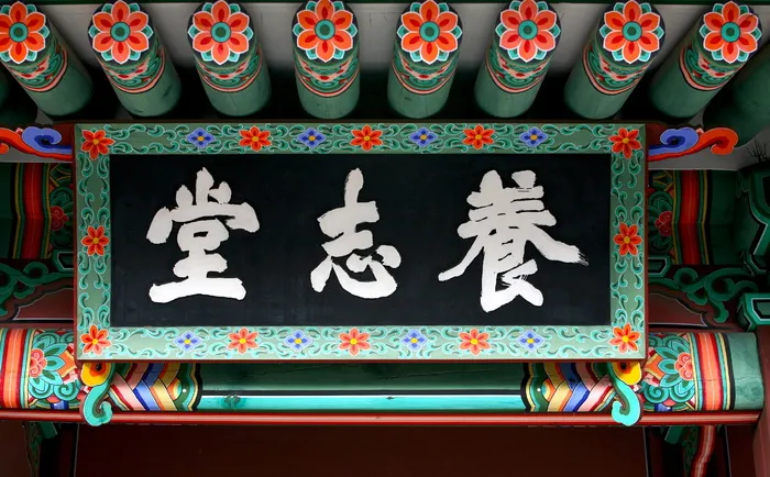 changdeokgung，县版，书法，书法，单色，紫禁城，韩国，多色