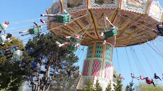 旋转木马、主题、游乐场、游乐园、游乐园骑乘、艺术文化娱乐、树木、低角度视图 旋转木马、主题、游乐场、游乐园、游乐园骑乘、艺术文化娱乐、树木、低角度视图