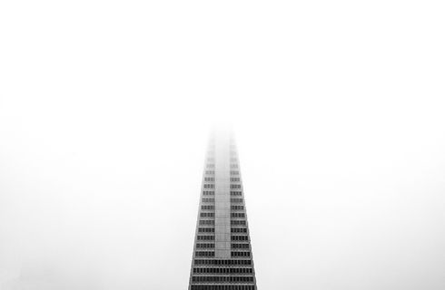 旧金山, 美国, 泛美金字塔, 泛美, 架构, 雾, 黑与白, 最小