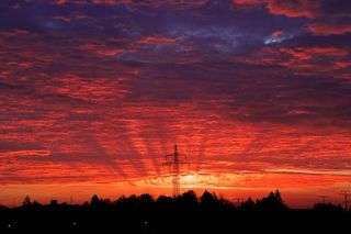 德国，奈拉，黑暗，铁人，电力杆，自然，户外，蓝色