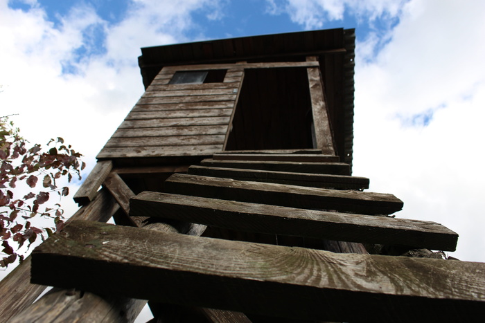 小屋，*，观景台，木头，天空，清澈，古老，建筑结构