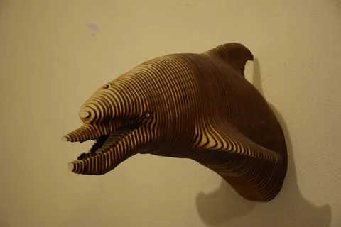 头，海豚，树，动物，墙，生活的自然，当代艺术，曝光