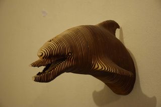 头，海豚，树，动物，墙，生活的自然，当代艺术，曝光