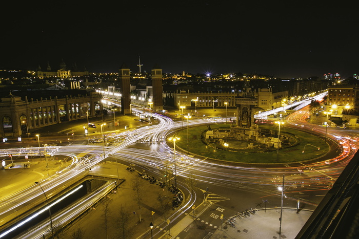 西班牙，巴塞罗那，夜晚，风景，城市景观，旅行，兰斯，chirobocea nicu