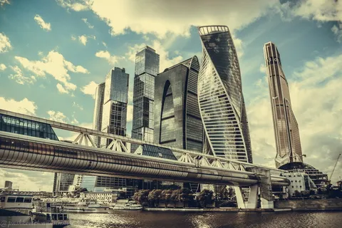 上海世界、金融、中心、中国、莫斯科市、莫斯科、摩天大楼、城市