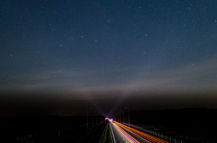 timelapse照片、道路、汽车、黑暗、夜晚、灯光、高速公路、天空