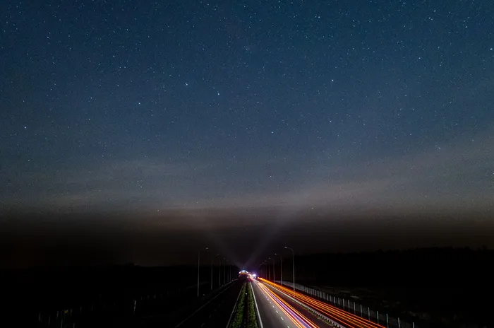 timelapse照片、道路、汽车、黑暗、夜晚、灯光、高速公路、天空