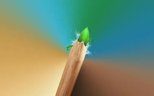 铅笔, 叶, 绿叶, 自然, 生态, 纯度, 新鲜, 清洁