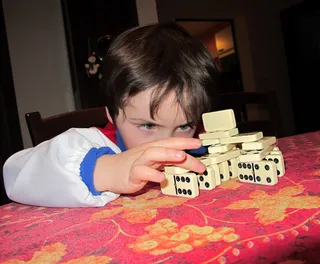 多米诺骨牌, 细心, 具体, 具有挑战性, 集中, 童年, 儿童, 一个人