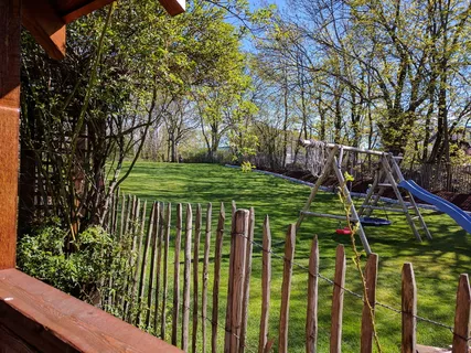 挪威，nøtterøy，树木，草地，花园，栅栏，秋千，植物