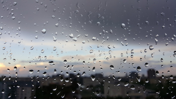 雨，窗，景，雨滴，水滴，菱形，蓝色，水滴