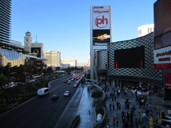 风景照片，道路，旁边，建筑物，巴黎酒店，拉斯维加斯，strip，planet holywood