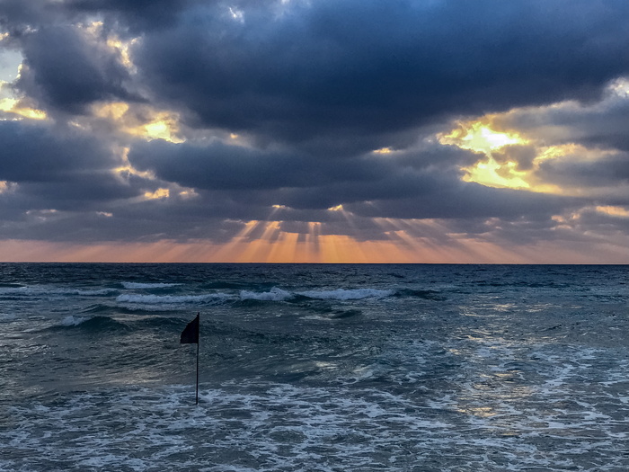 以色列，rishon letsiyon海滩，海，海滩，阳光，自然，水，天空