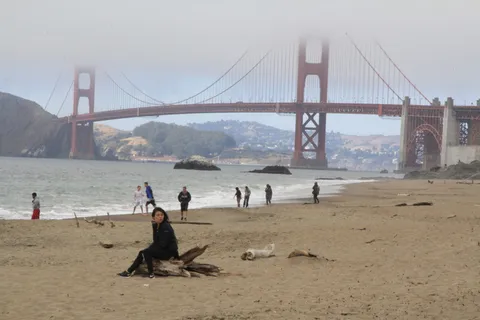 旧金山, 贝克海滩, 美国, 阴沉的天气, 湾区, 湾区雾, 金门大桥, 海滩
