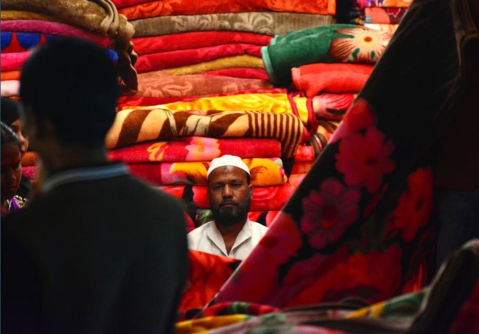 印度，博帕尔，*，地毯，男人，贸易，红色，人群