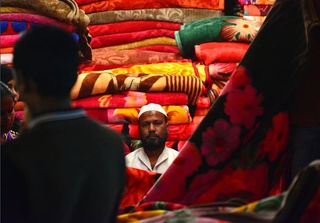 印度，博帕尔，*，地毯，男人，贸易，红色，人群