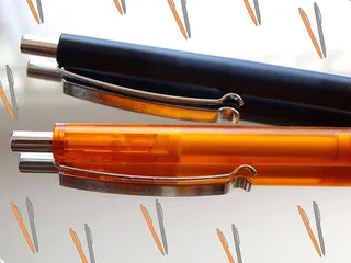 Schreiber，钢笔，夹子，书写工具，橙色，黑色，镜面效果，商务