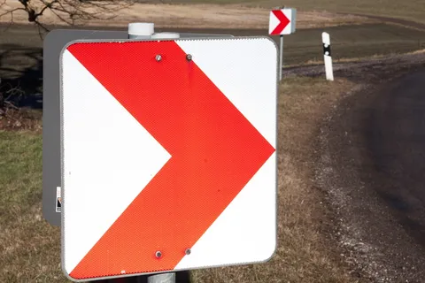 盾牌、道路标志、曲线、风险、交通标志、箭头、道路、警告