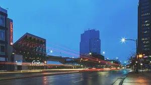 公路夜间长曝光摄影