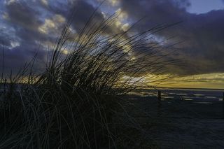 日落，瓦登海，诺德伊奇，太阳，云朵，夜空，阿本斯汀芒，余辉