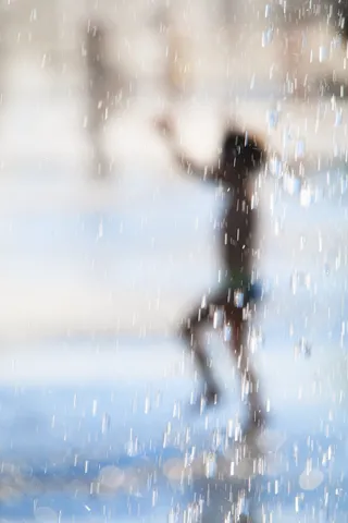 法国，尼斯，尼斯马塞纳，水，飞溅，孩子，夏天，城市