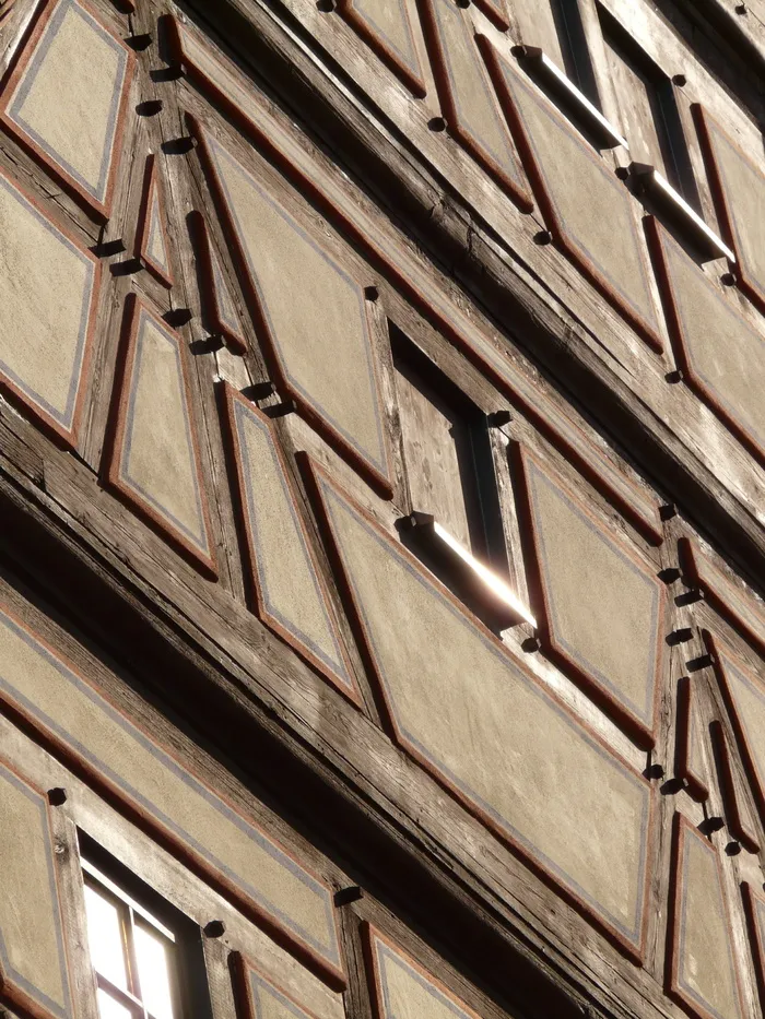 住宅、桁架、Fachwerkhaus、立面、窗户、酒吧、建筑、白角