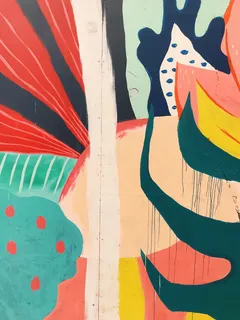 白、红、绿抽象画