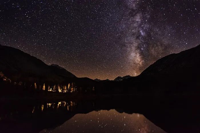 恒星，星系，天文学，天空，夜晚，夜晚，黑暗，山脉