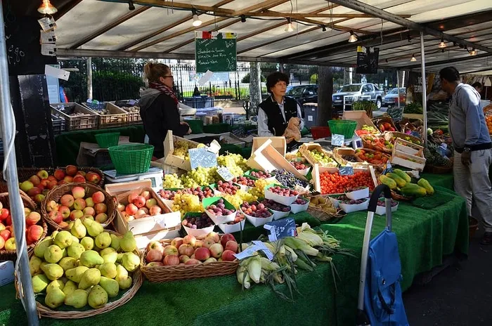 巴黎，法国，食品，户外市场，旅游，市场，零售，市场摊位