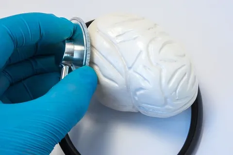 医生用听诊器检查人脑 医生用听诊器检查人脑