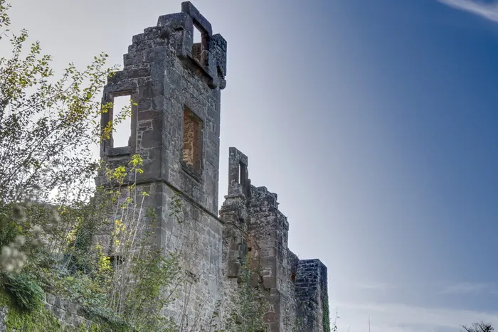城堡，burgruine，废墟，实体，砖石，天空，hdr，palatinate