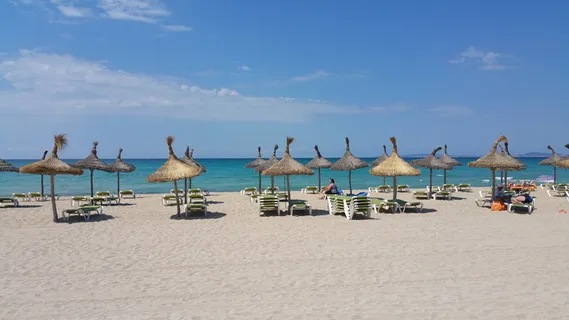 帕尔马，海滩，马略卡岛，水，陆地，海洋，沙子，自然