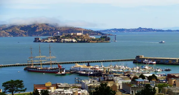 美国, 旧金山, 旧金山湾步道, 水, 航海船只, 交通, 海, 架构