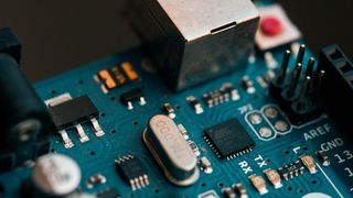 蓝色电路板，技术，工业，电子工业，电路板，设备，特写，计算机芯片