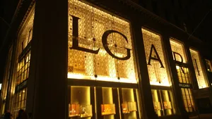 纽约第五大道购物、建筑、照明、夜间、建筑结构、无人居住