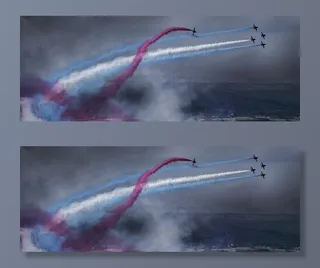 飞机，彩色，烟雾，飞行，红色，箭头，英国皇家空军，喷气式飞机