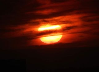 美国，圣莫尼卡，云朵，夏末，橙色天空，夕阳，日落，圣莫尼卡日落