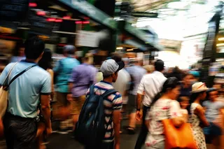 英国、伦敦、行政区市场、运动、多彩、模糊、迷路、拥挤