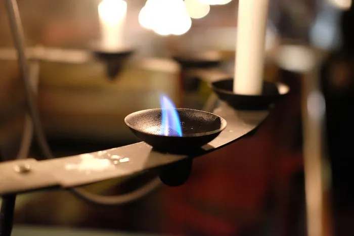 烛台，灯，蜡烛，火焰，烛台，灯座，燃烧，火