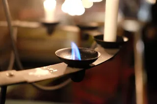 烛台，灯，蜡烛，火焰，烛台，灯座，燃烧，火