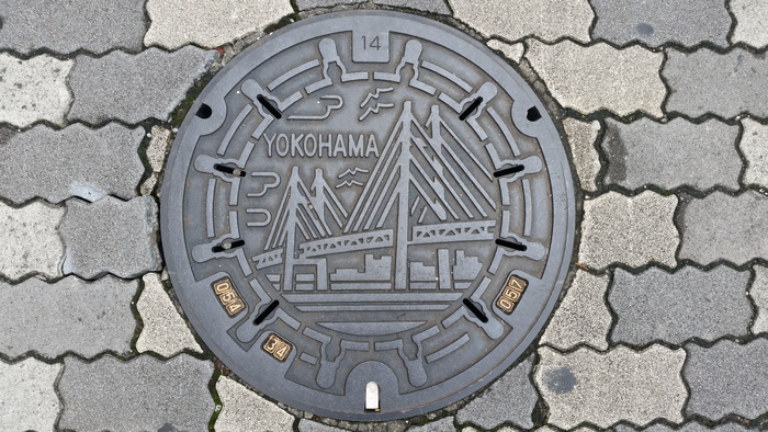 盖，横滨，排水，金属，城市，排水盖，污水，钢