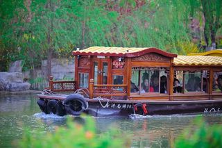 大明湖、游船、遮阳、水、交通方式、航海船、滨水、交通