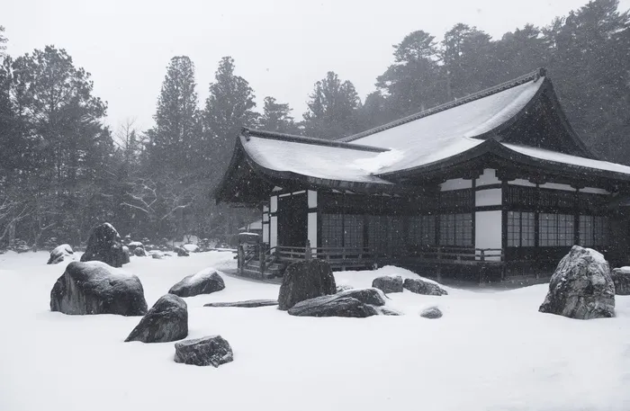 白雪覆盖的棕色房子