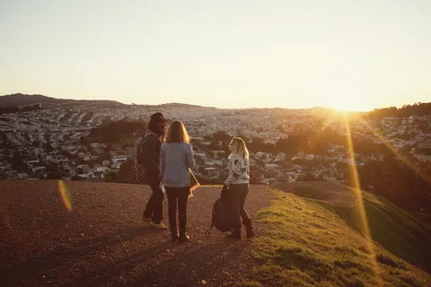 旧金山, 伯纳尔高地, 美国, 朋友, 公园, 太阳, 日落, 阳光 旧金山, 伯纳尔高地, 美国, 朋友, 公园, 太阳, 日落, 阳光