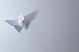 折纸，蝴蝶，叶子，纸，弯曲，白色，阴影，方法