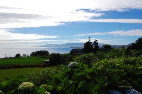 亚速尔群岛，风景，海洋，大西洋，景观，植物，天空，云天