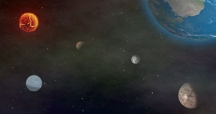 太阳系插图，行星，所有，空间，宇宙，太空旅行，太阳系，月球