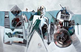 标题，混合媒体，画布，无标题，画布上，80 x 100厘米2013，无人物，天