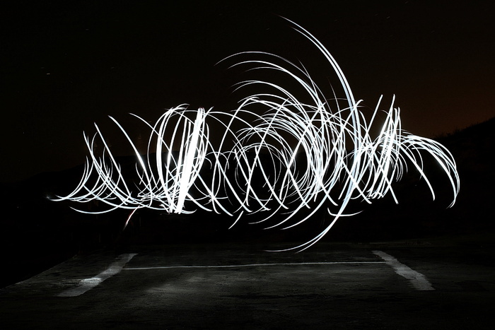 延时摄影，灯光，灯光，lightpaint，夜间，黑暗，漩涡，旋转